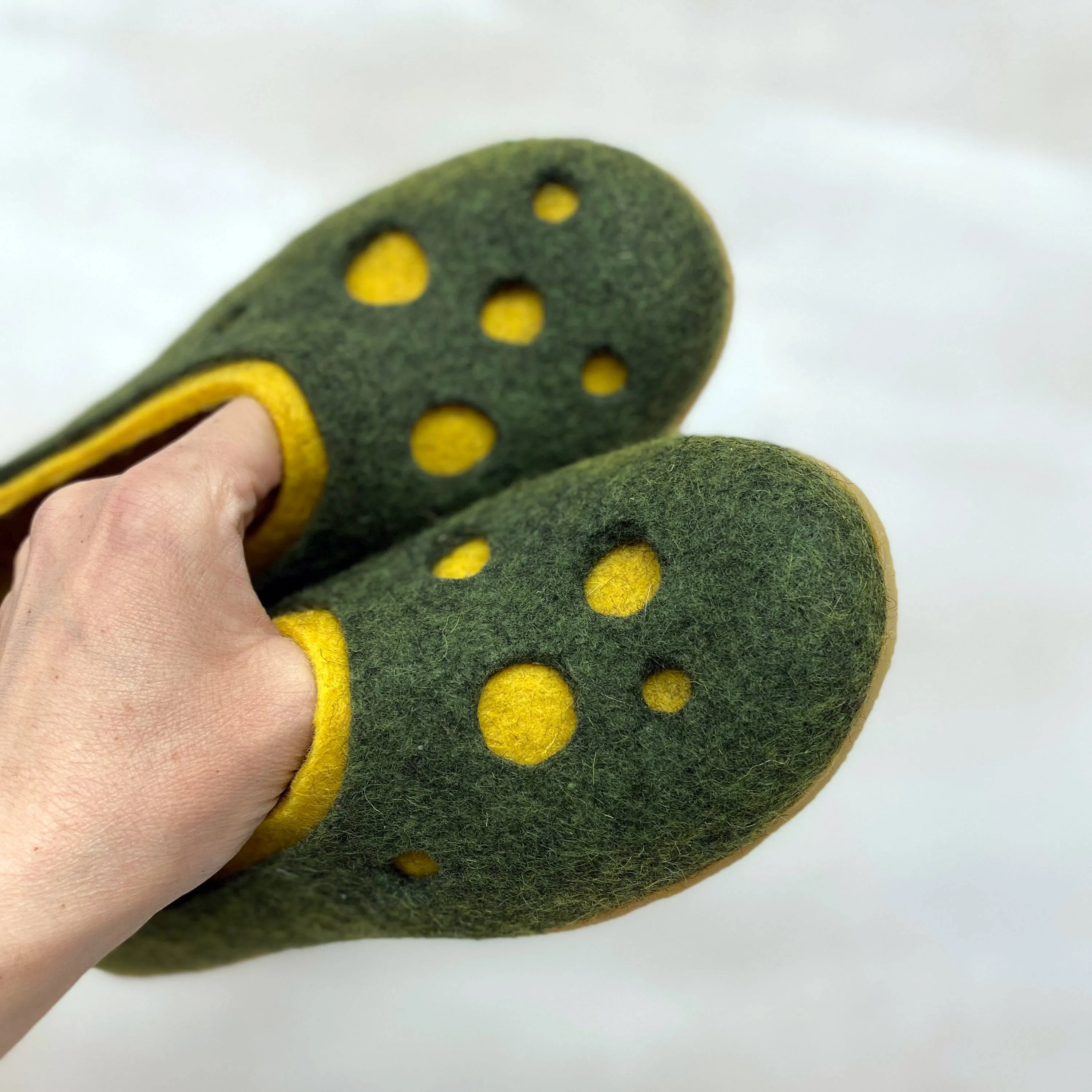 2in1 Craters - Dual-Layered Felted Wool House Slippers for Men