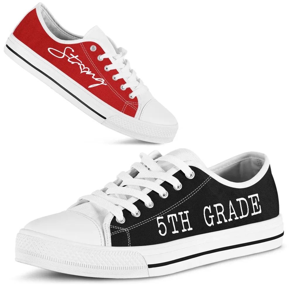 5Th Grade Strong Red Black Shoes, Teacher Shoes, Low Top Sneakers