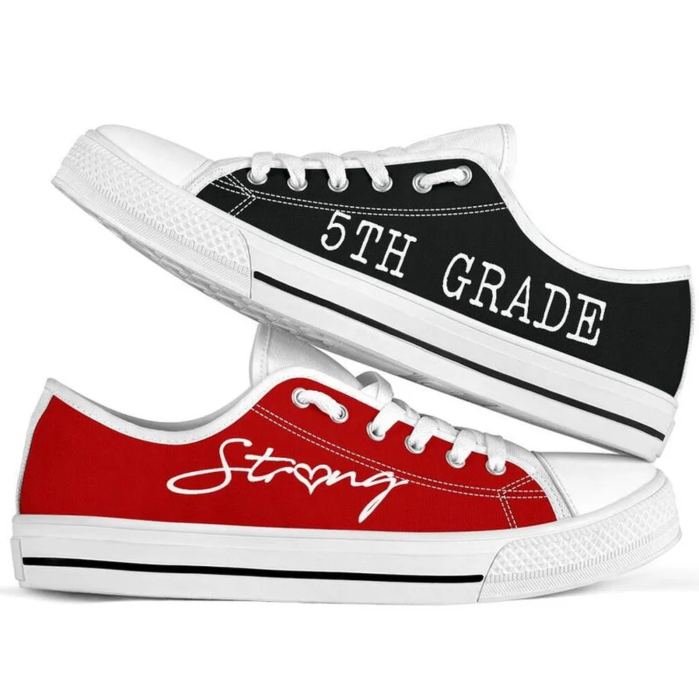 5Th Grade Strong Red Black Shoes, Teacher Shoes, Low Top Sneakers