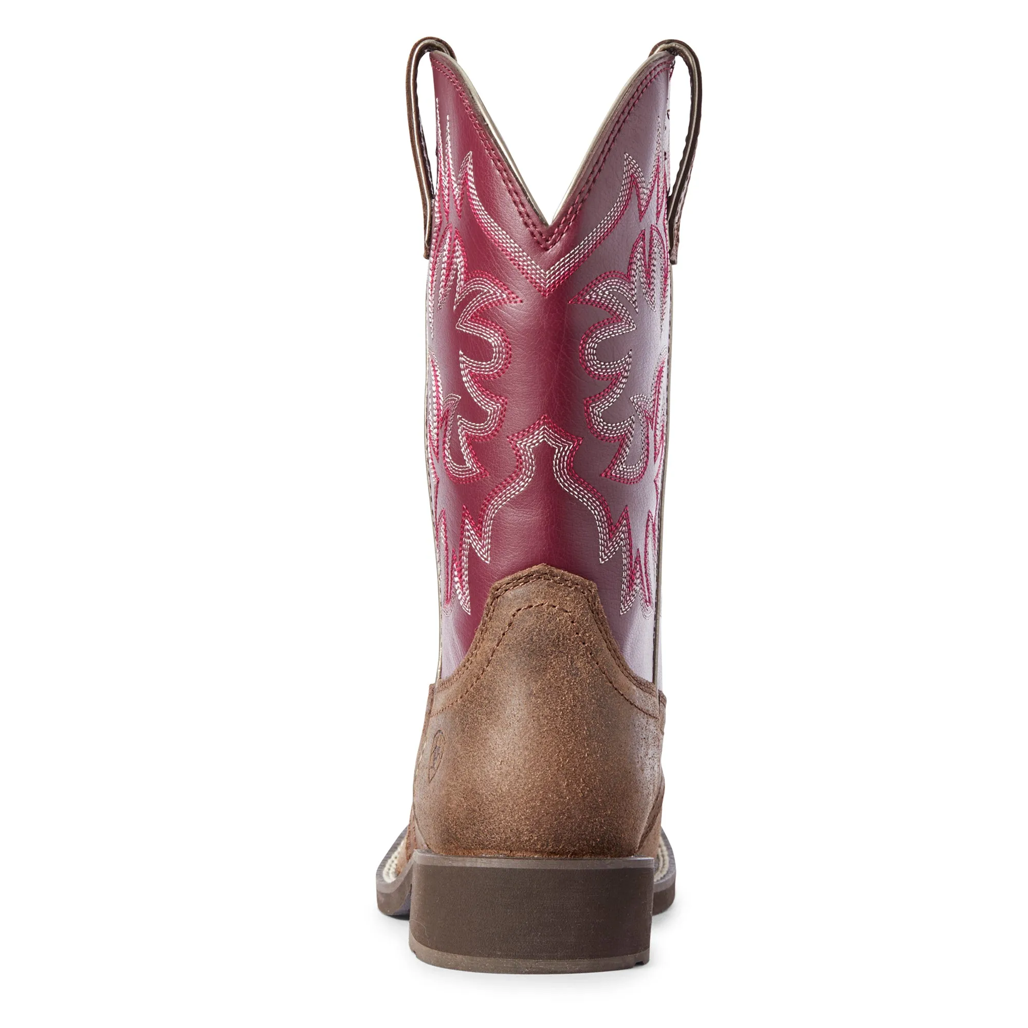 Ariat Brown/Burgundy Delilah Broad Square Toe Boots for Women