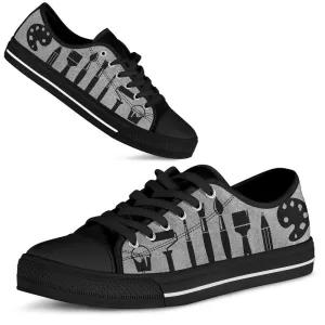 Art Teacher Shoes License Plate Shoes for Mens, Teacher Shoes, Low Top Sneakers