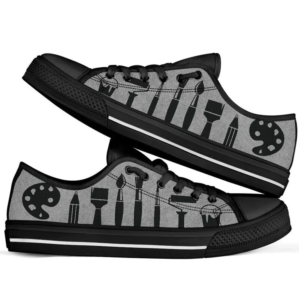 Art Teacher Shoes License Plate Shoes for Mens, Teacher Shoes, Low Top Sneakers