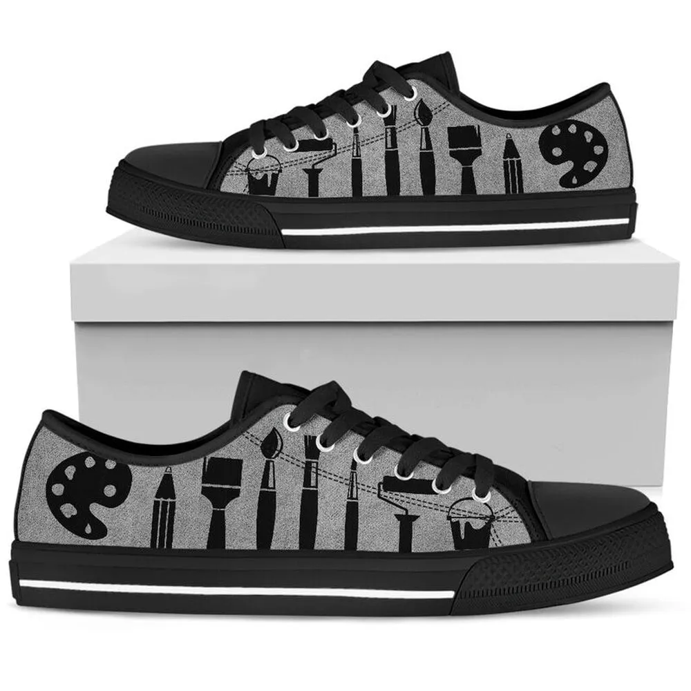 Art Teacher Shoes License Plate Shoes for Mens, Teacher Shoes, Low Top Sneakers