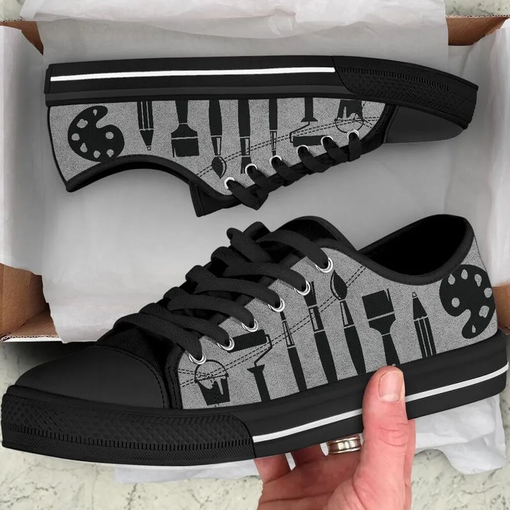 Art Teacher Shoes License Plate Shoes for Mens, Teacher Shoes, Low Top Sneakers