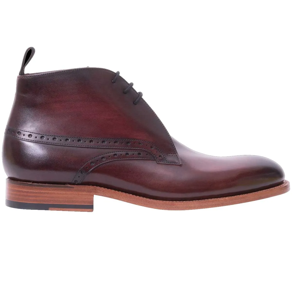 BARKER Tyne Boots - Mens Chukka - Hand Brushed Burgundy