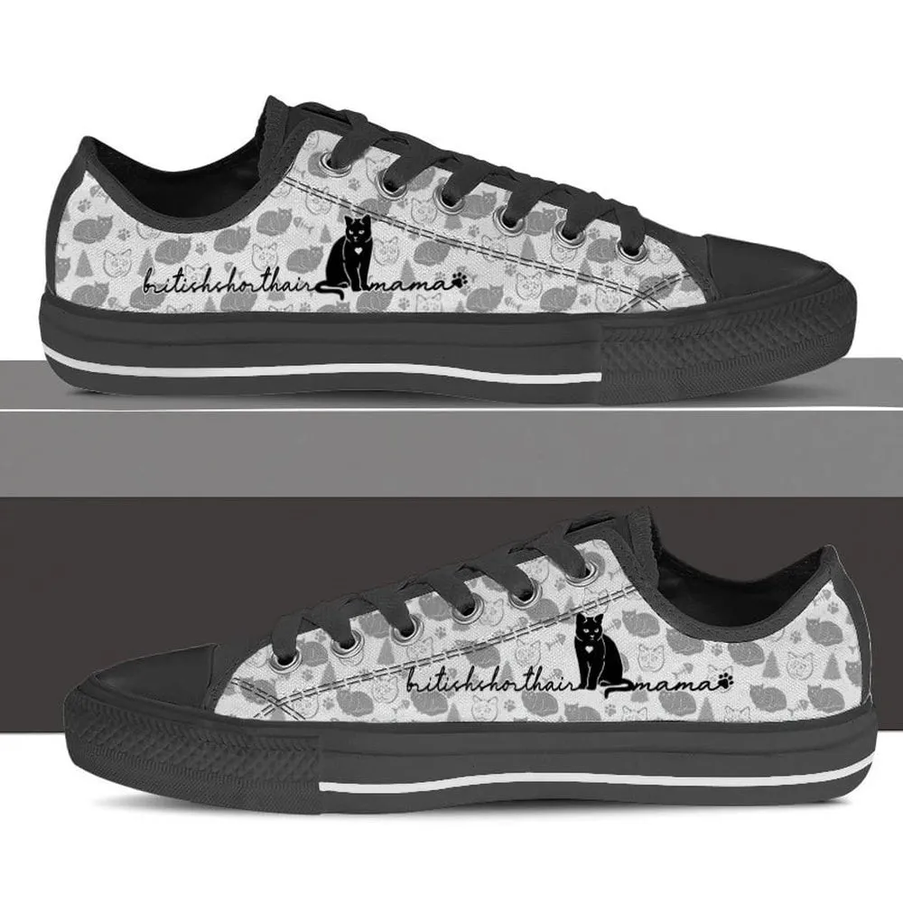 British Shorthair Cat Low Top Shoes - Sneaker For Cat Walking - Cat Lovers Gifts For Him Or Her, Cat Canvas Shoes