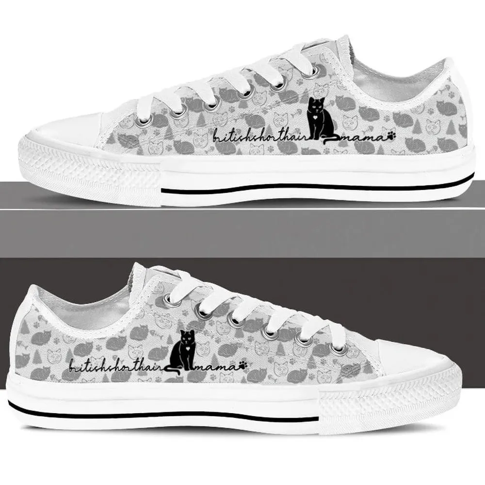 British Shorthair Cat Low Top Shoes - Sneaker For Cat Walking - Cat Lovers Gifts For Him Or Her, Cat Canvas Shoes