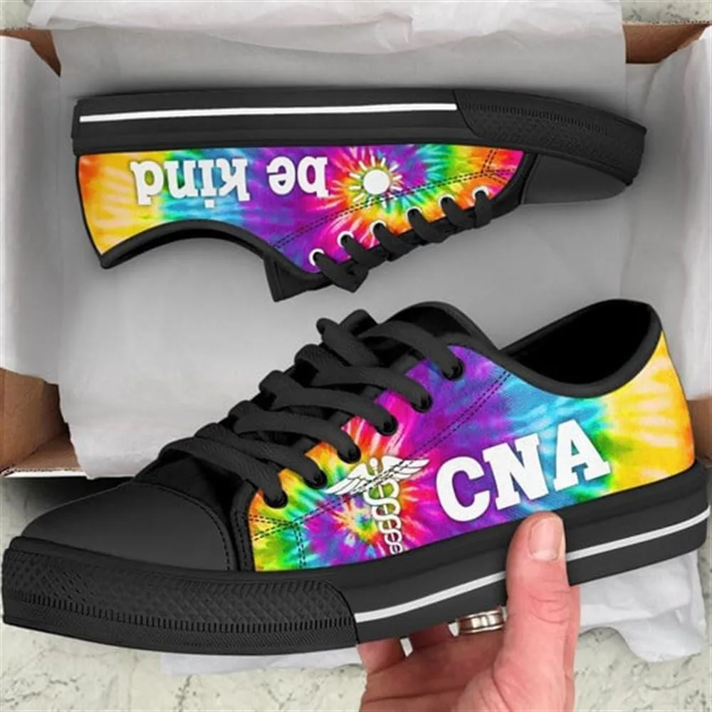 Cna Bekind Tie Dye Canvas Low Top Shoes, Low Top Sneaker, Low Top Canvas Shoes