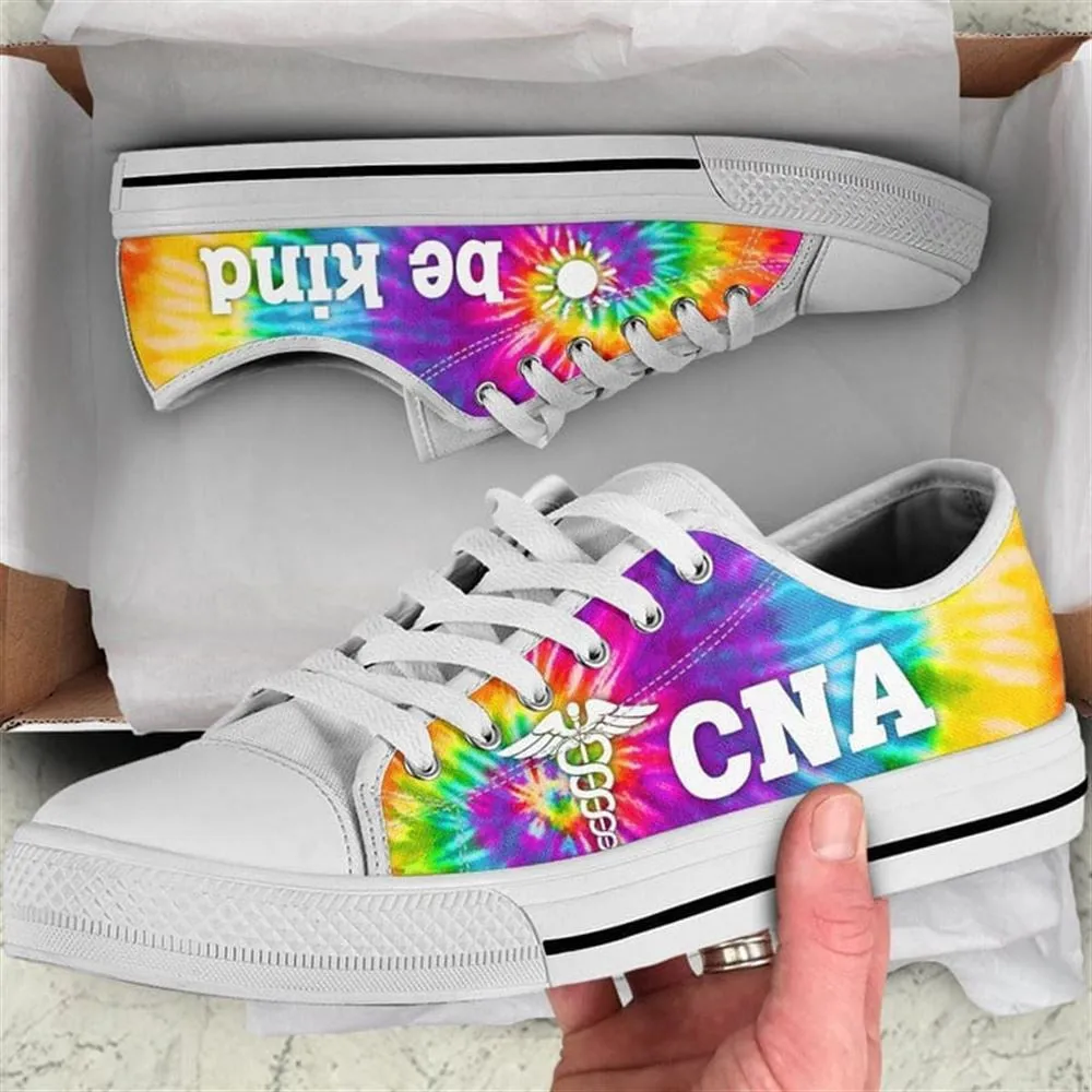 Cna Bekind Tie Dye Canvas Low Top Shoes, Low Top Sneaker, Low Top Canvas Shoes