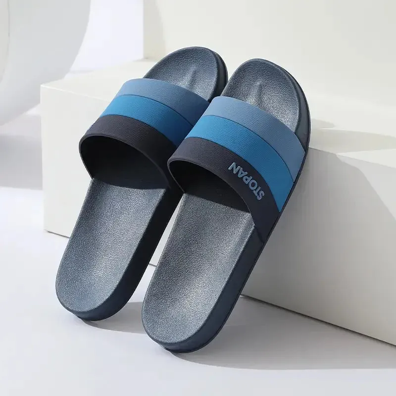 Color Striped Slippers for Men