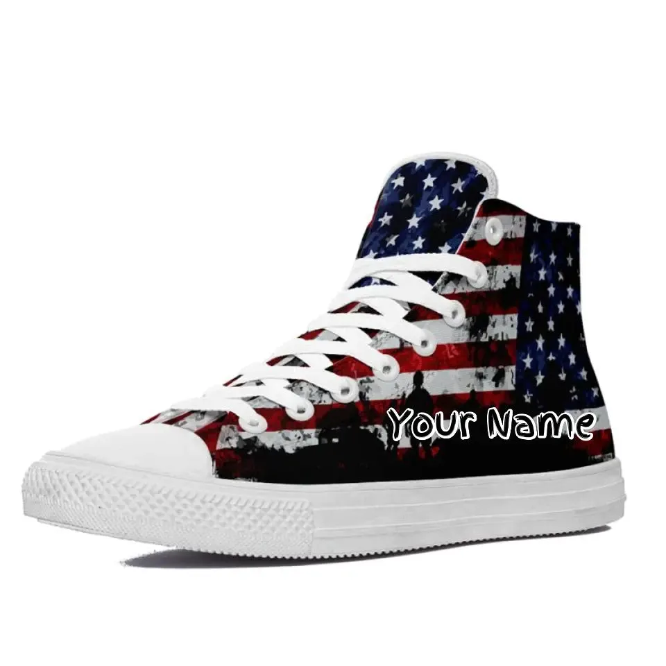 Custom New High Cut, Personalized Sneakers Shoes, PC-Hi-Top-B08000 White Black