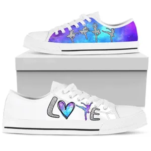 Dance Love Galaxy Sparkle Low Top Shoes, Low Top Sneaker, Low Top Canvas Shoes