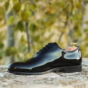 DapperFam Giuliano in Black Men's Italian Patent Leather Whole Cut