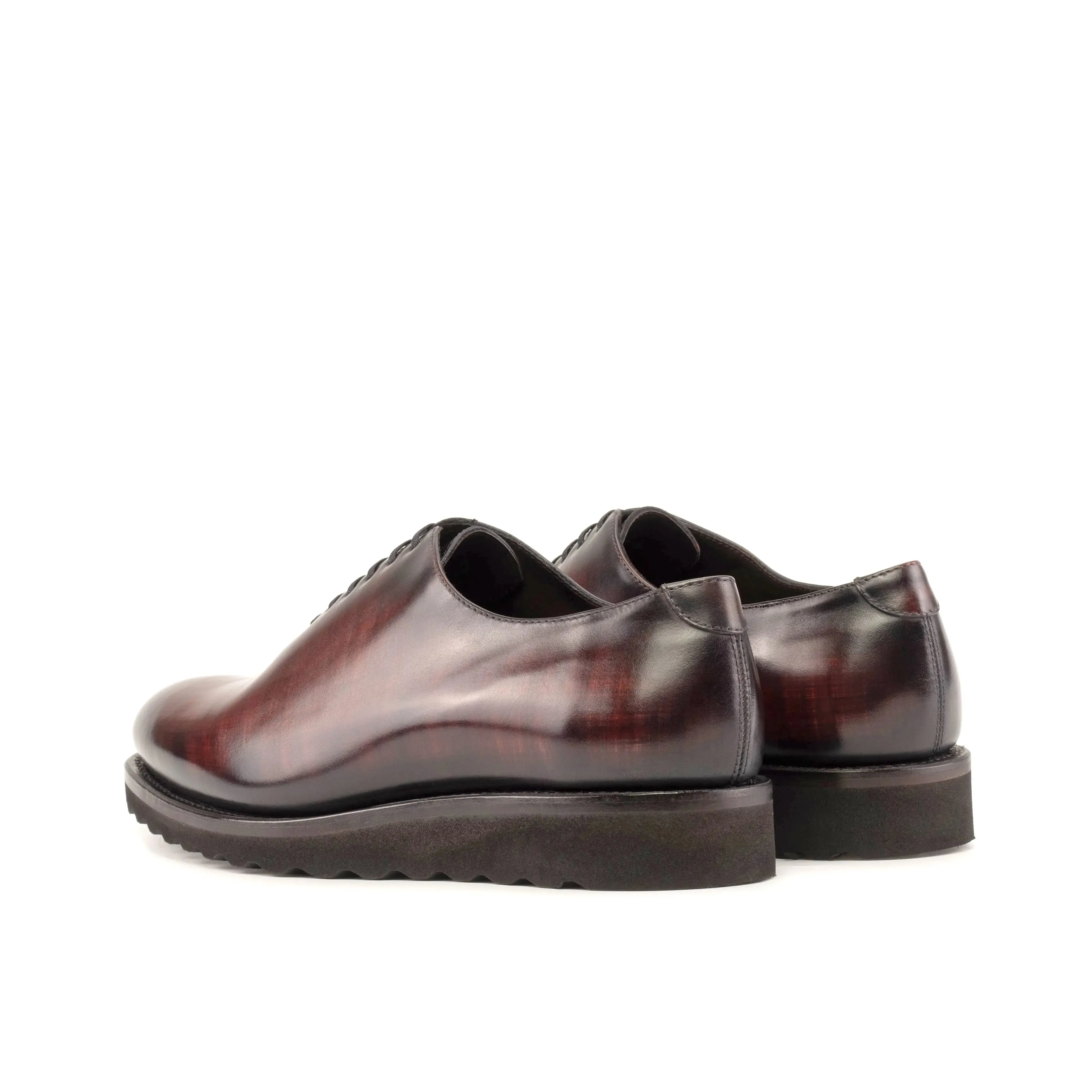 DapperFam Giuliano in Burgundy Men's Hand-Painted Patina Whole Cut