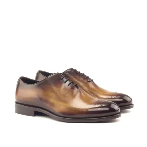 DapperFam Giuliano in Cognac Men's Hand-Painted Patina Whole Cut