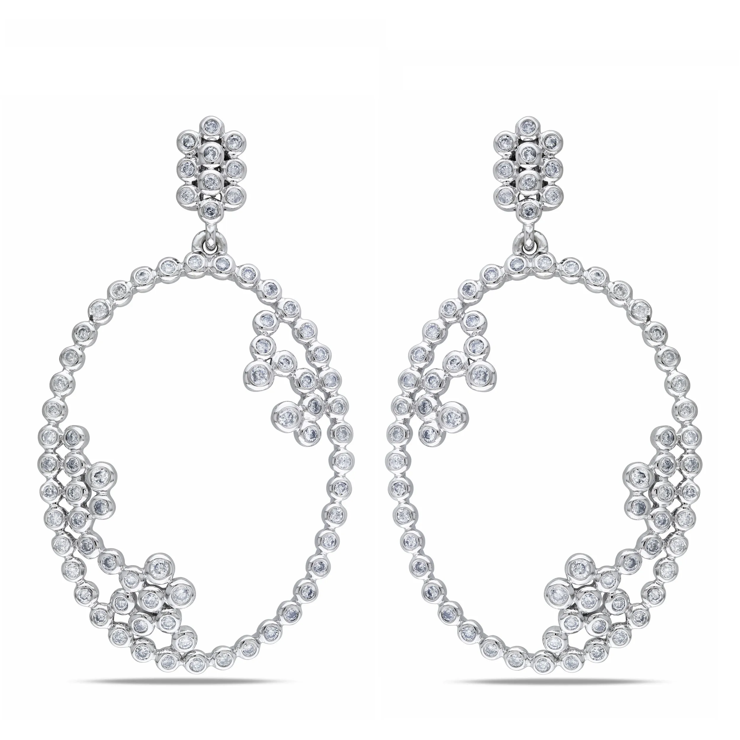 Giselle Oval Shape Bezel Set Earrings