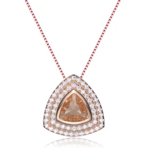 Isabelle Morganite Cubic Zirconia Pendant Necklace