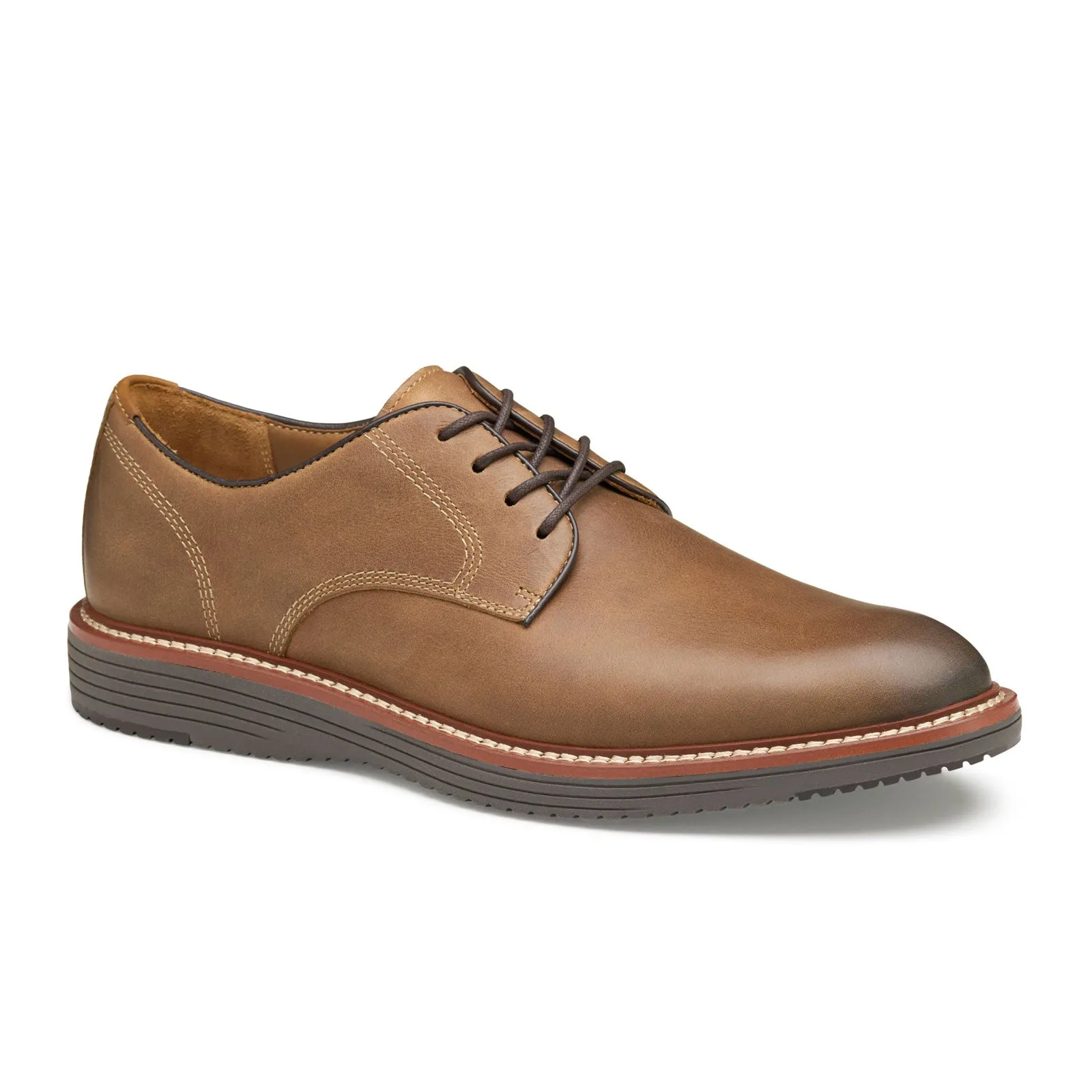 Johnston & Murphy Upton Plain Toe Oxford (Men) - Tan Oiled Full Grain