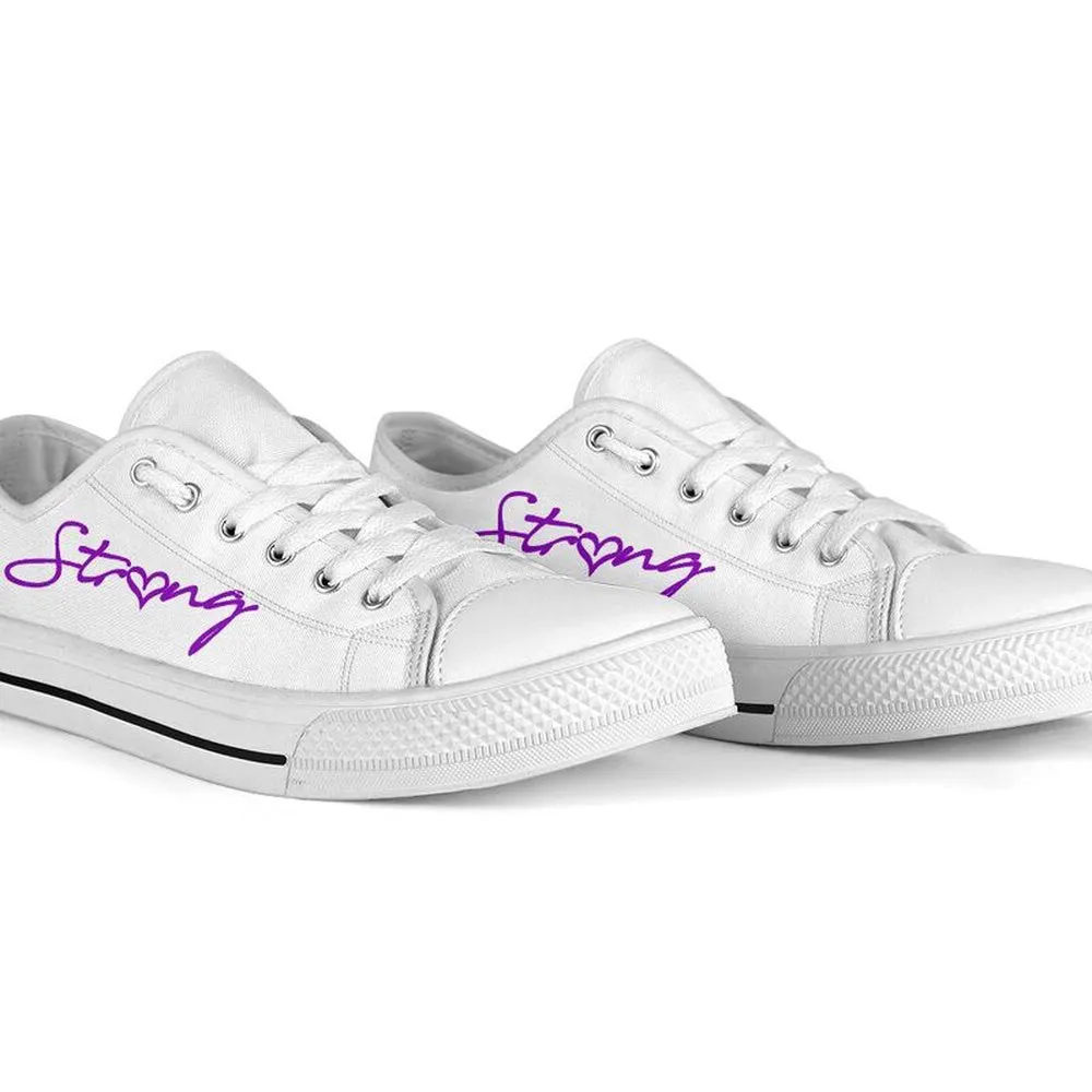 Kindergarten Strong Purple White Shoes, Teacher Shoes, Low Top Sneakers