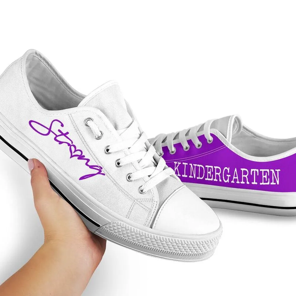 Kindergarten Strong Purple White Shoes, Teacher Shoes, Low Top Sneakers