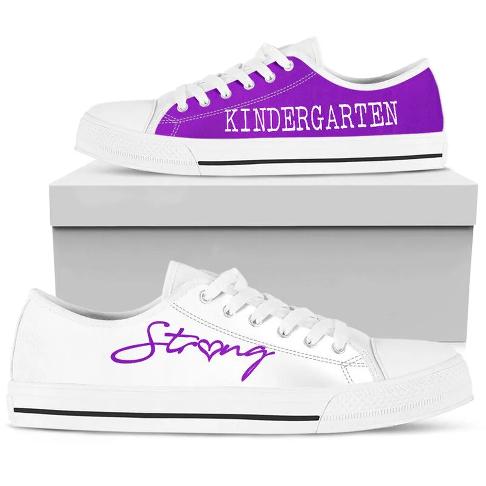 Kindergarten Strong Purple White Shoes, Teacher Shoes, Low Top Sneakers