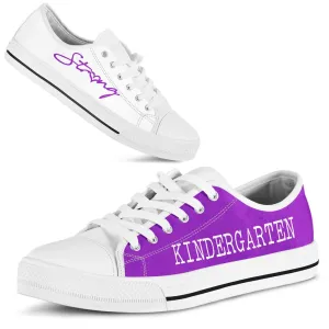 Kindergarten Strong Purple White Shoes, Teacher Shoes, Low Top Sneakers