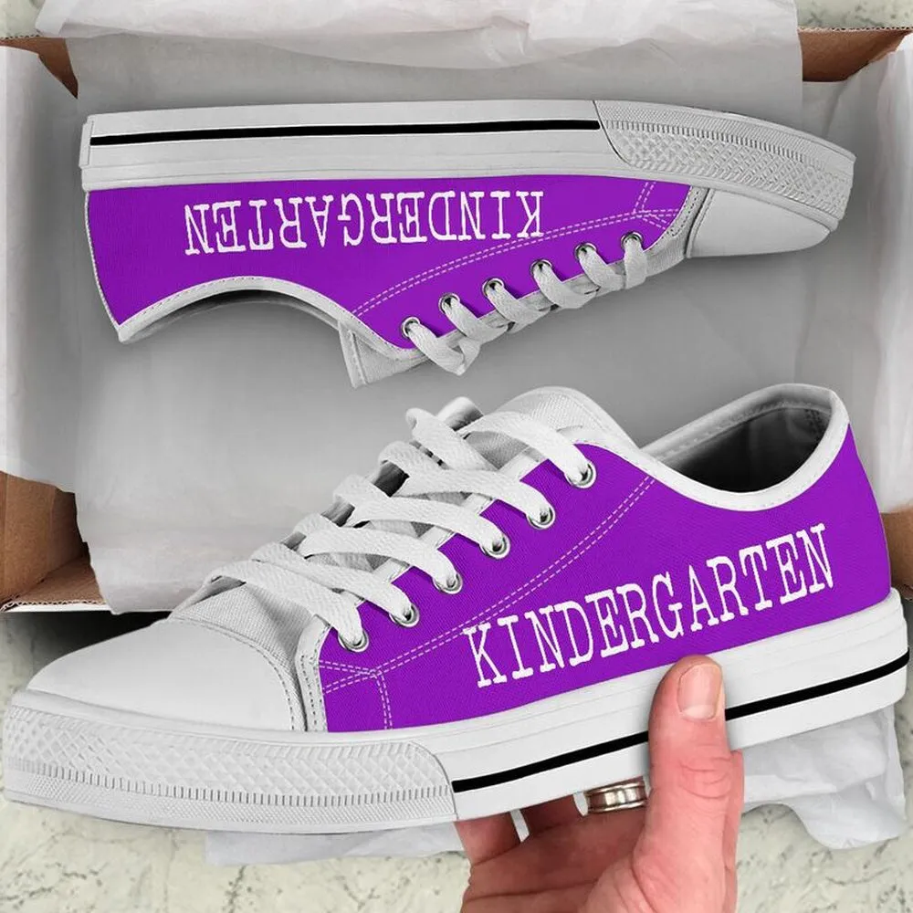 Kindergarten Strong Purple White Shoes, Teacher Shoes, Low Top Sneakers