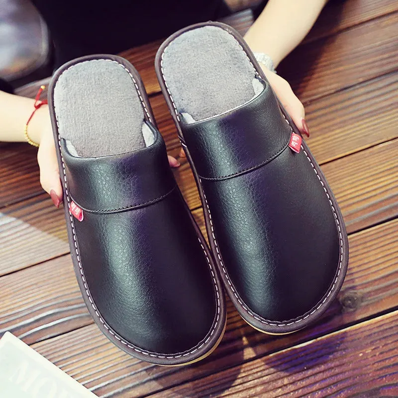 Leather Slide Slippers for Men