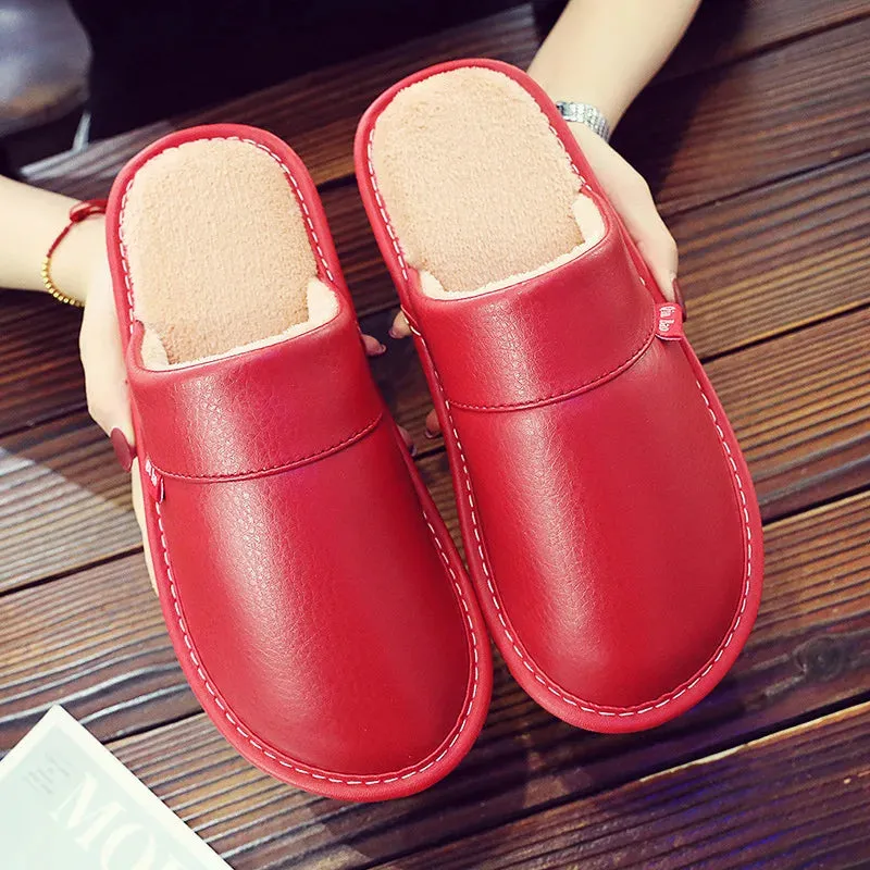 Leather Slide Slippers for Men