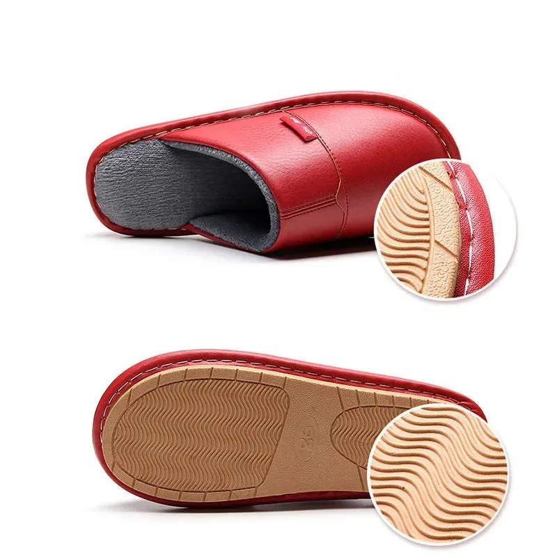 Leather Slide Slippers for Men