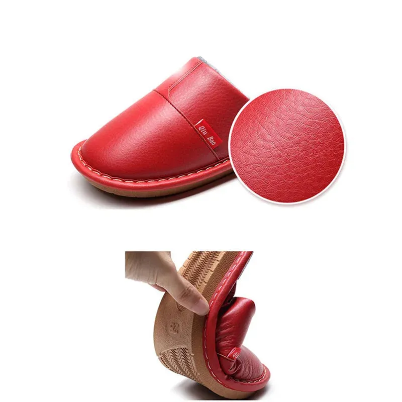 Leather Slide Slippers for Men