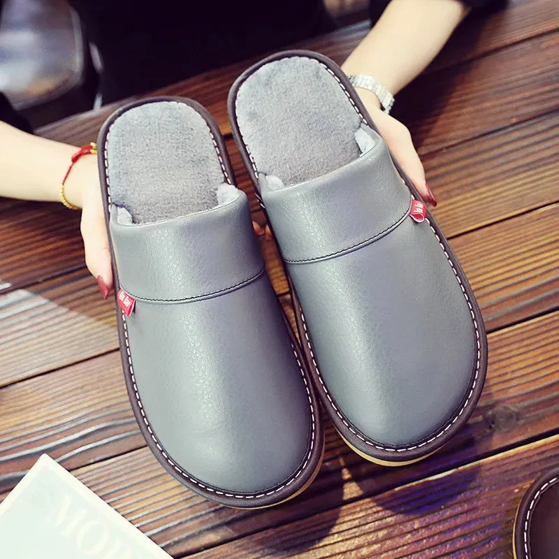 Leather Slide Slippers for Men