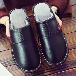 Leather Slide Slippers for Men