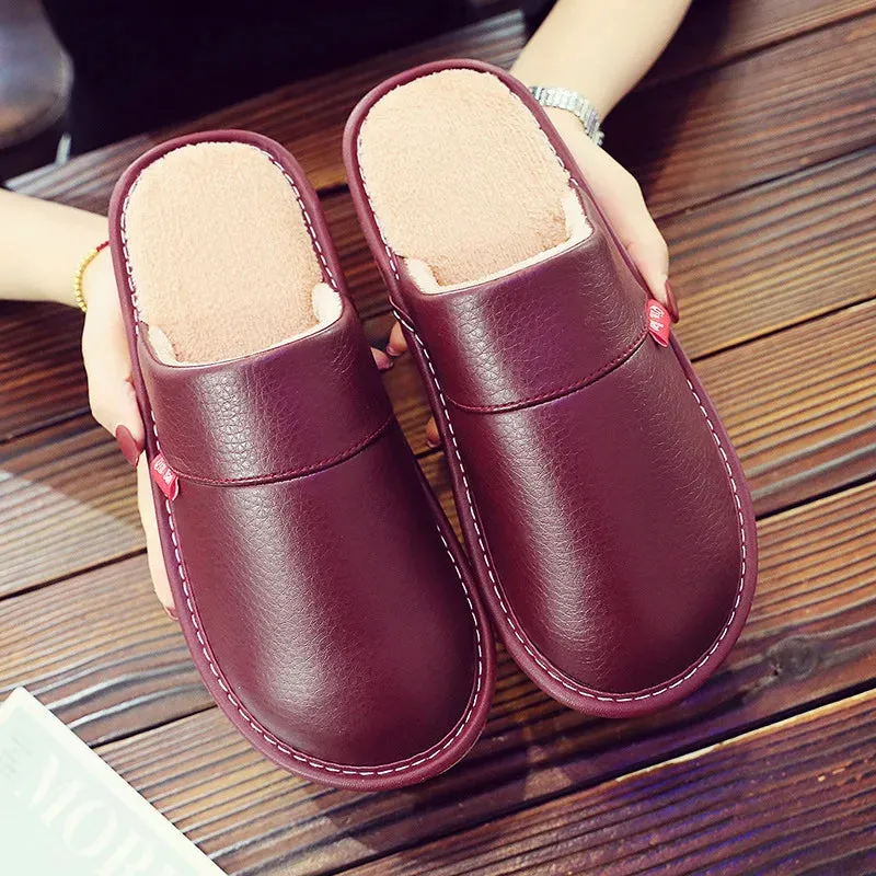 Leather Slide Slippers for Men