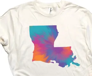 Louisiana Proud Tie-Dye Crewneck Tee