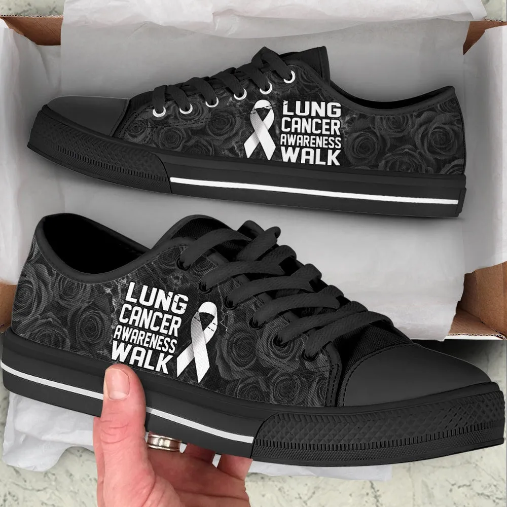 Lung Cancer Shoes Awareness Walk Low Top Shoes, Best Canvas Shoes, Low Top Sneaker