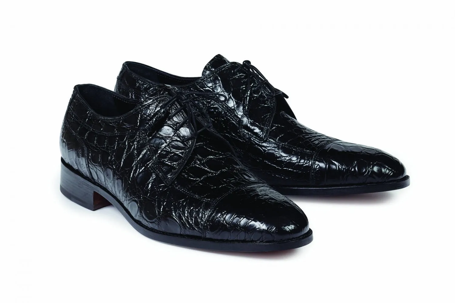 Mauri - 4598 Brunelleschi Crocodile Flanks Black Dress Shoe