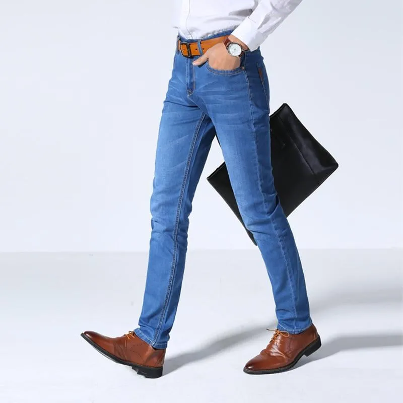 Men Classic Slim Fit Style Stretch Monkey Wash Denim Jeans