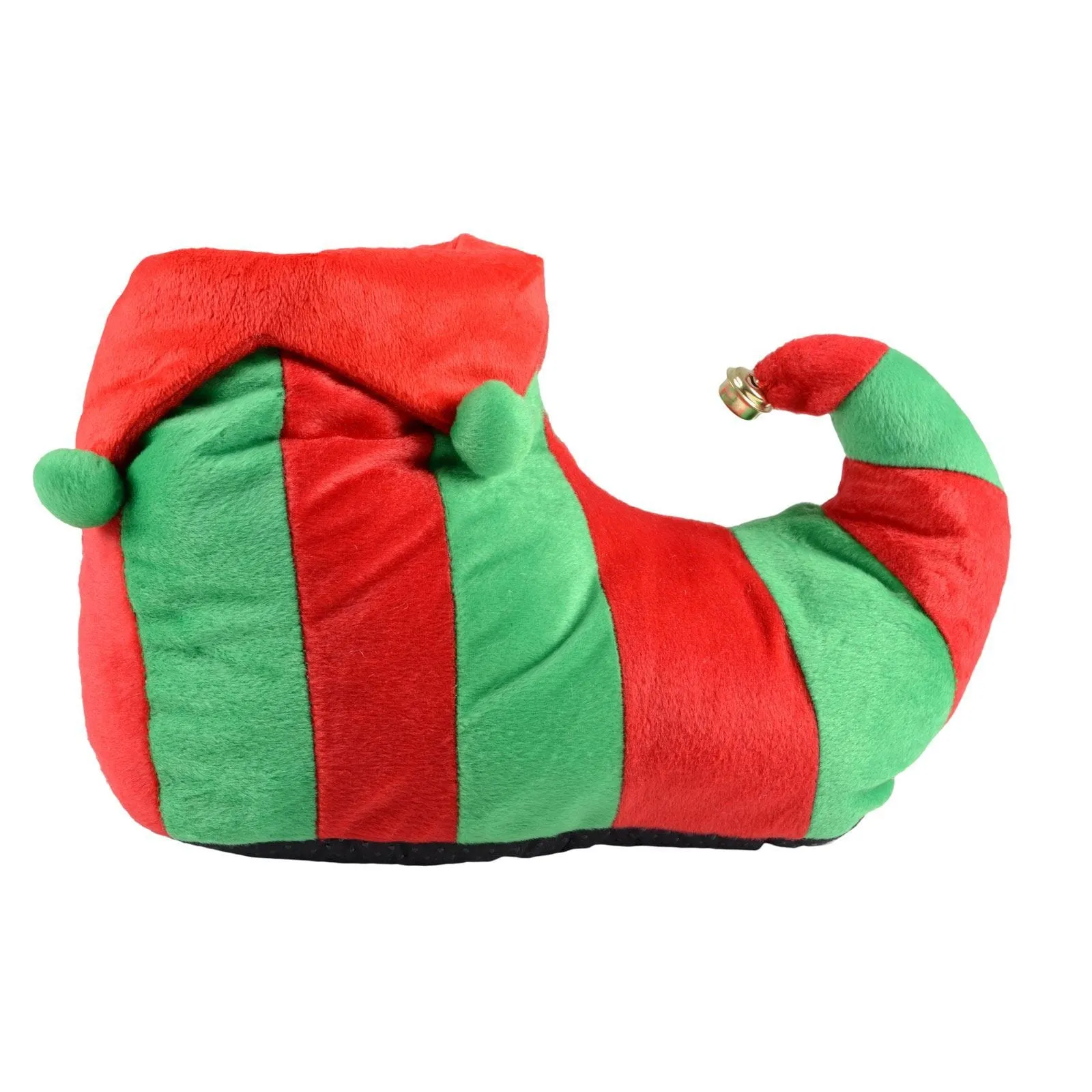 Mens Novelty Christmas Elf Slippers With Bell & Curly Toes