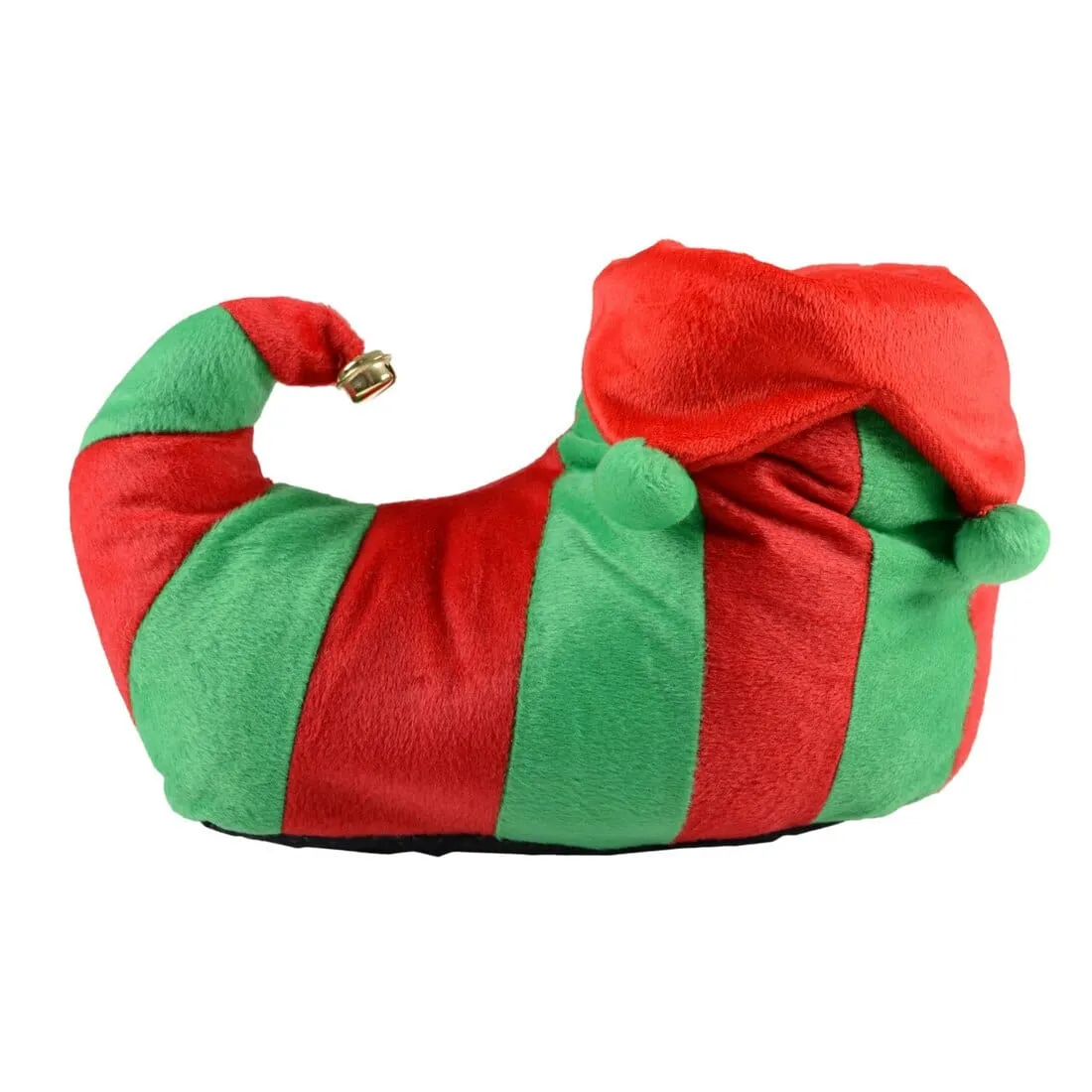 Mens Novelty Christmas Elf Slippers With Bell & Curly Toes