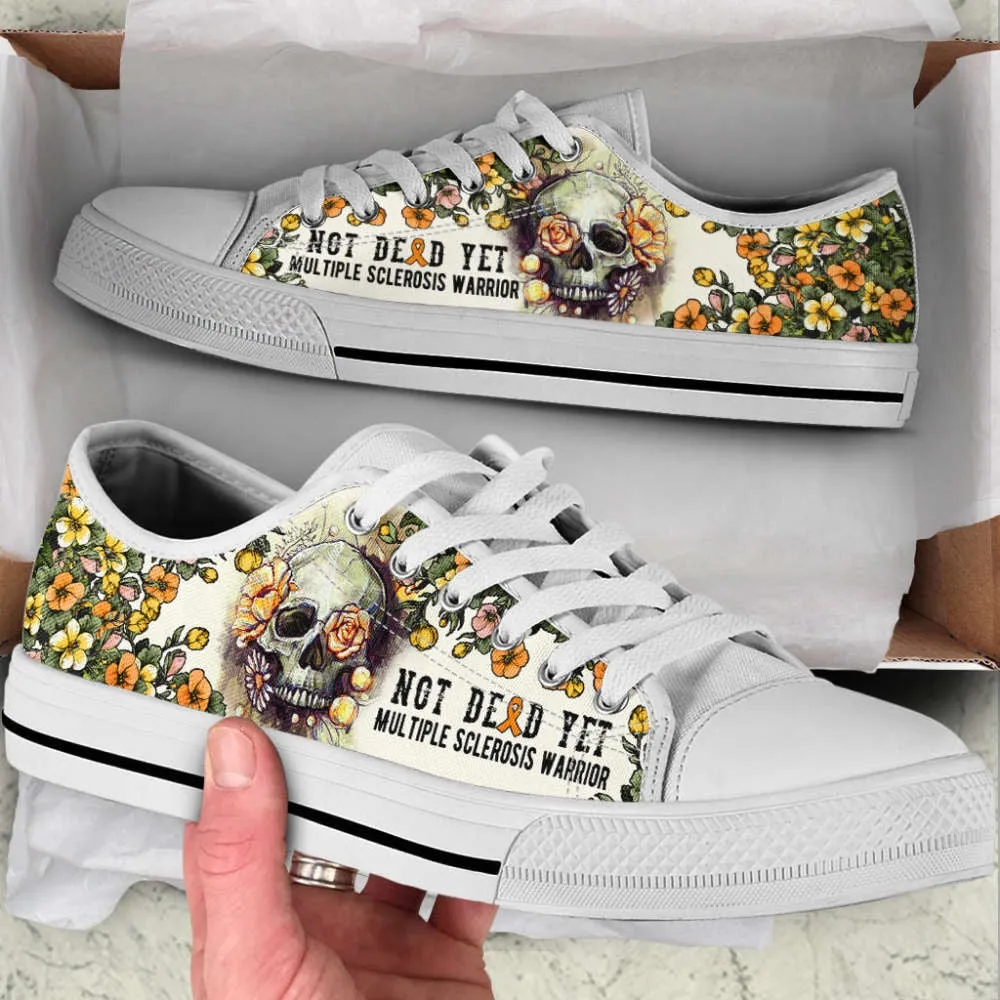 Multiple Sclerosis Shoes Rose Flowers Skull Low Top Shoes Canvas Shoes, Best Canvas Shoes, Low Top Sneaker