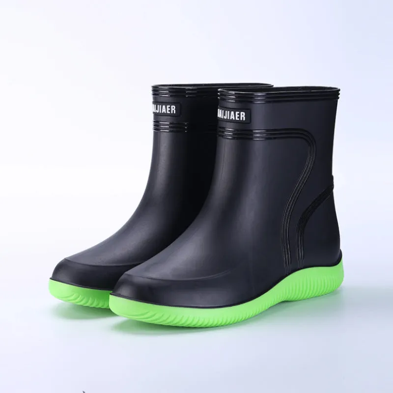 New Style Rain Boots For Men And Women, Mid-Calf Rain Boots, Non-Slip, Waterproof, Cotton Warm, Removable And Comfortable Rubber Shoes