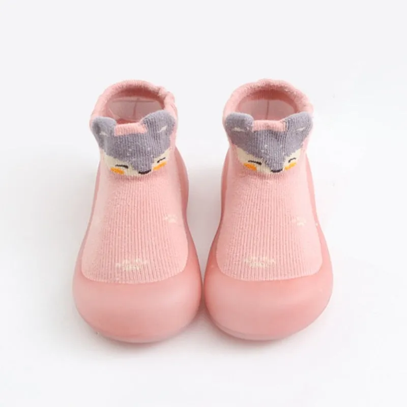 Newborn Baby Girl Shoes Embroidery Pattern Nonslip Floor Socks Kids Girls Soft Rubber Shoes - TGSH50687