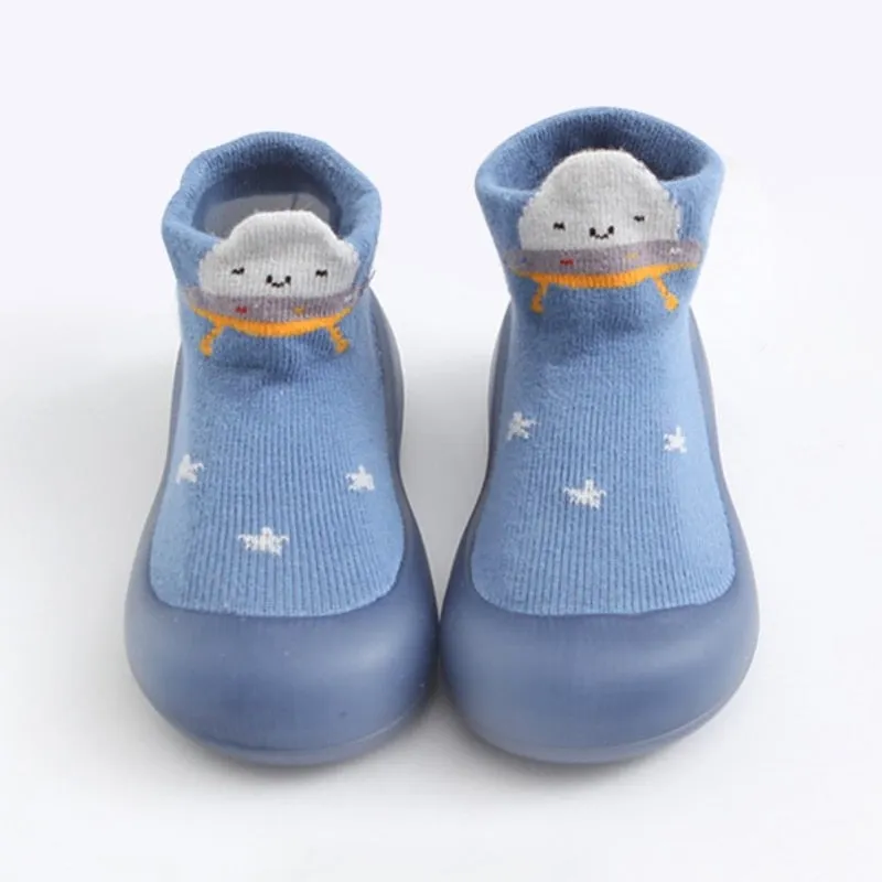 Newborn Baby Girl Shoes Embroidery Pattern Nonslip Floor Socks Kids Girls Soft Rubber Shoes - TGSH50687