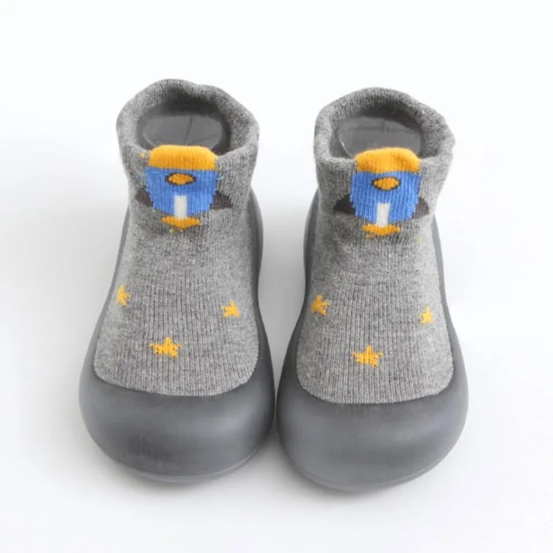 Newborn Baby Girl Shoes Embroidery Pattern Nonslip Floor Socks Kids Girls Soft Rubber Shoes - TGSH50687