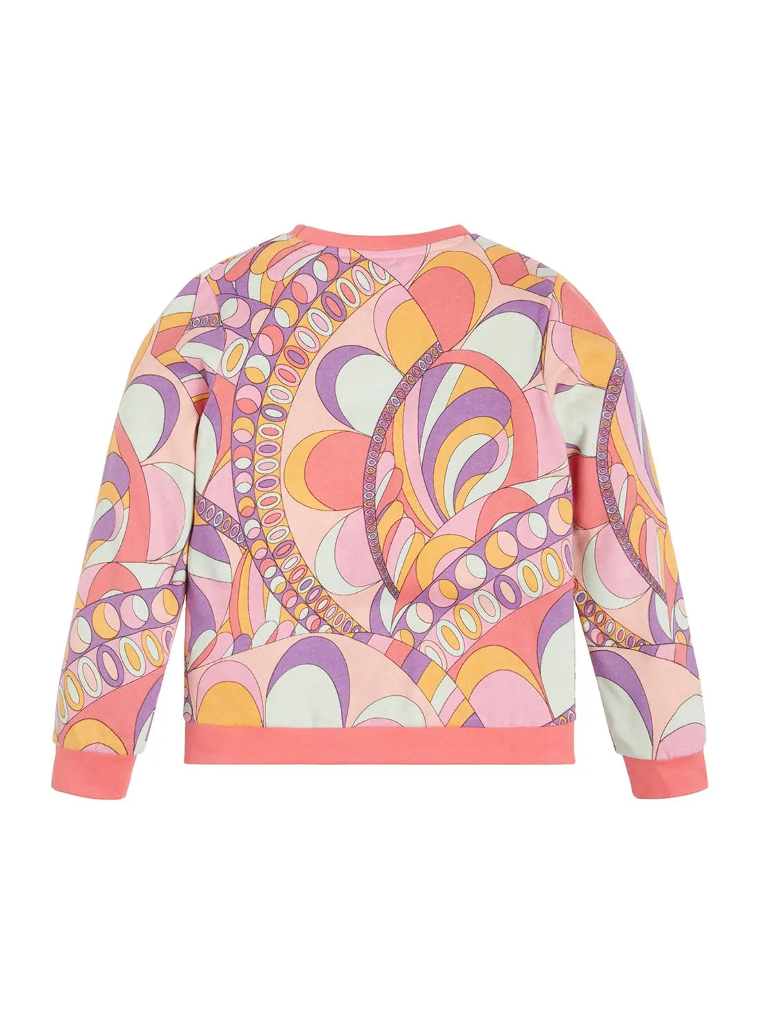 Orange Pink Circle Print Logo Jumper (7-16)