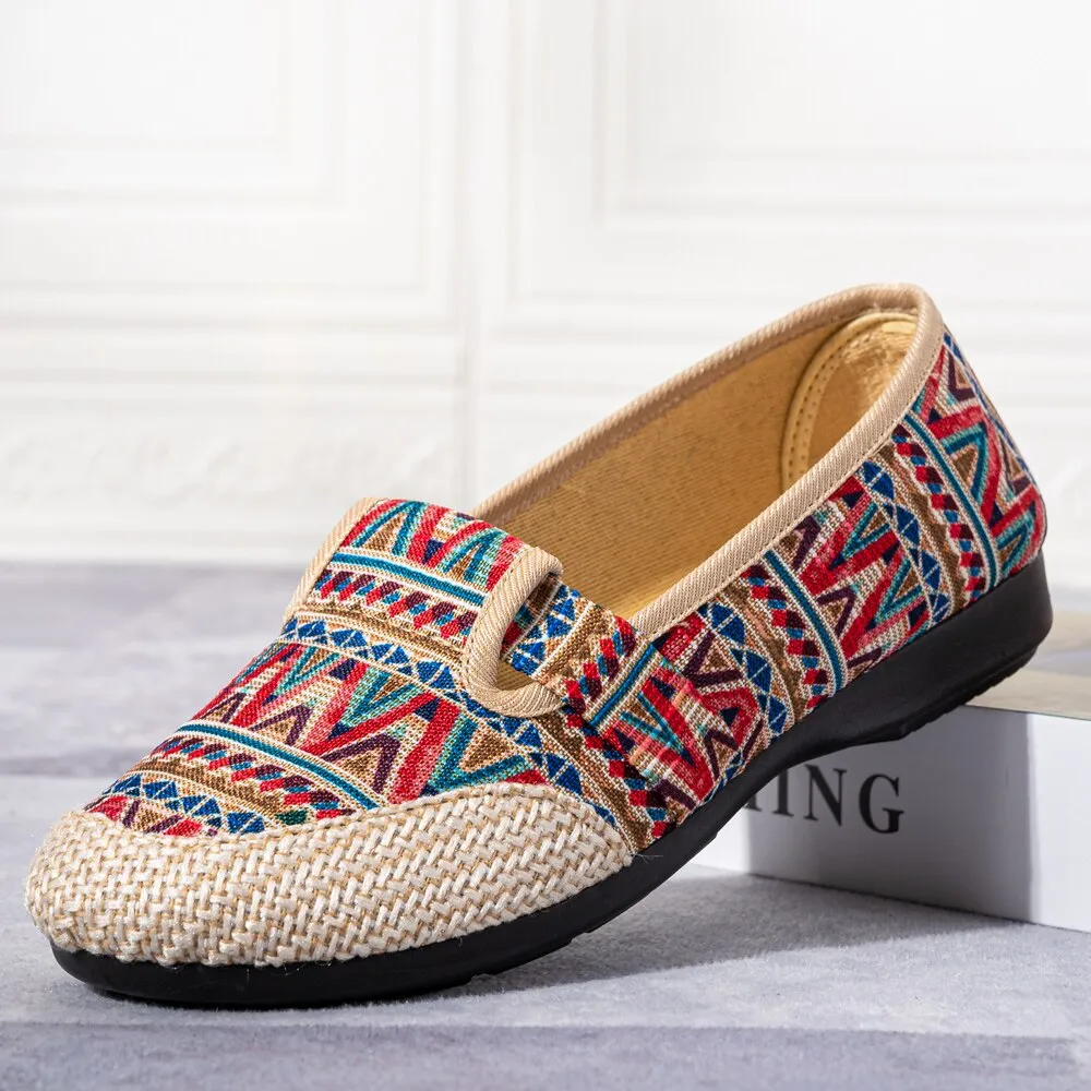 Owlkay Weaving Breathable Loafers  Comfortable Walking Casual Flats Shoes WF07