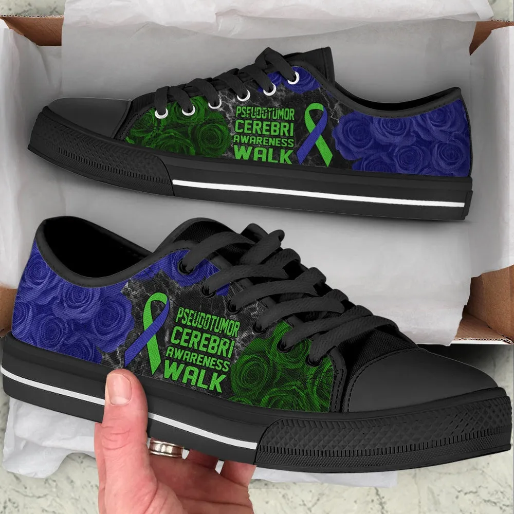 Pseudotumor Cerebri Shoes Awareness Walk Low Top Shoes, Best Canvas Shoes, Low Top Sneaker