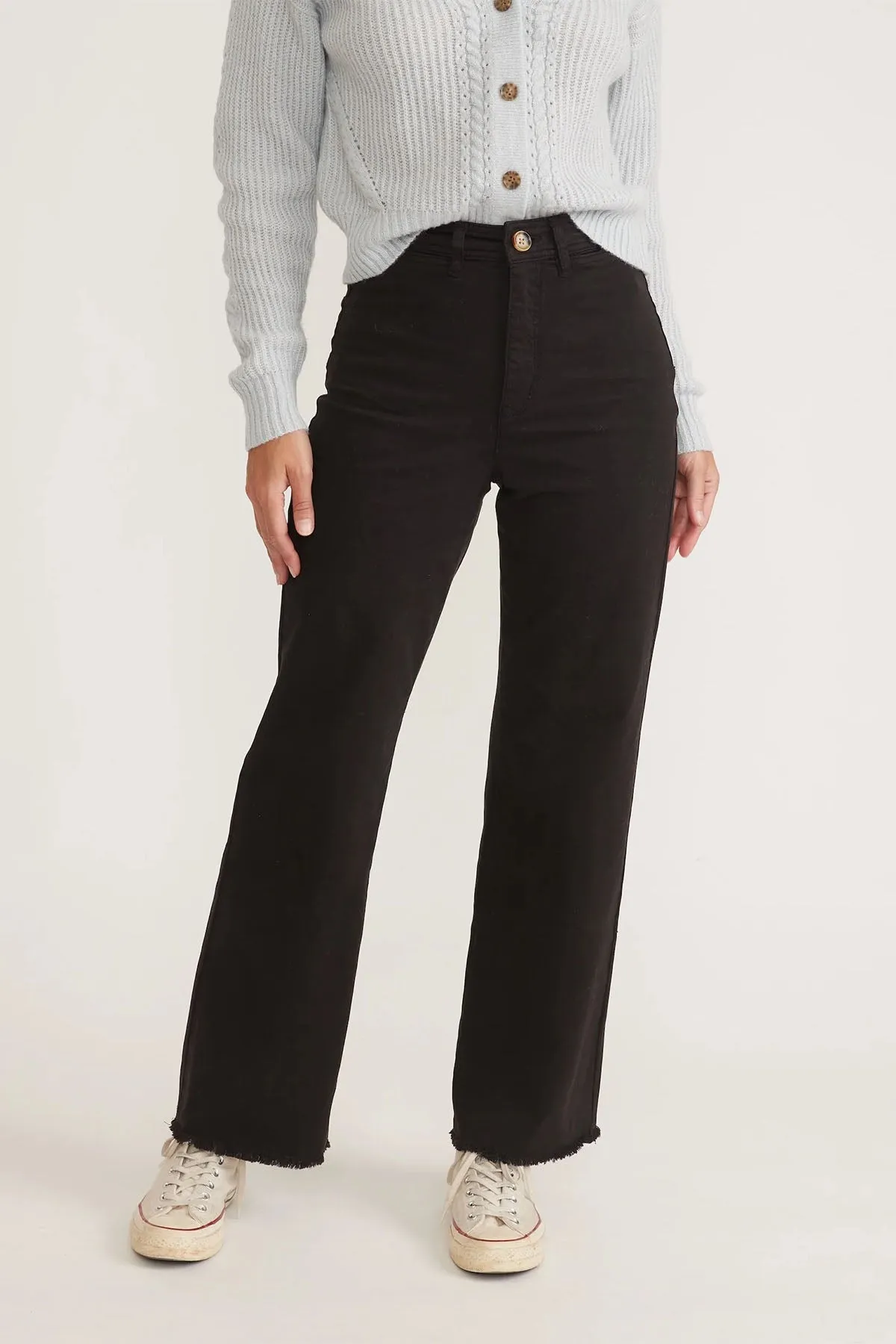 RAW EDGE BRIDGET PANT - FADED BLACK