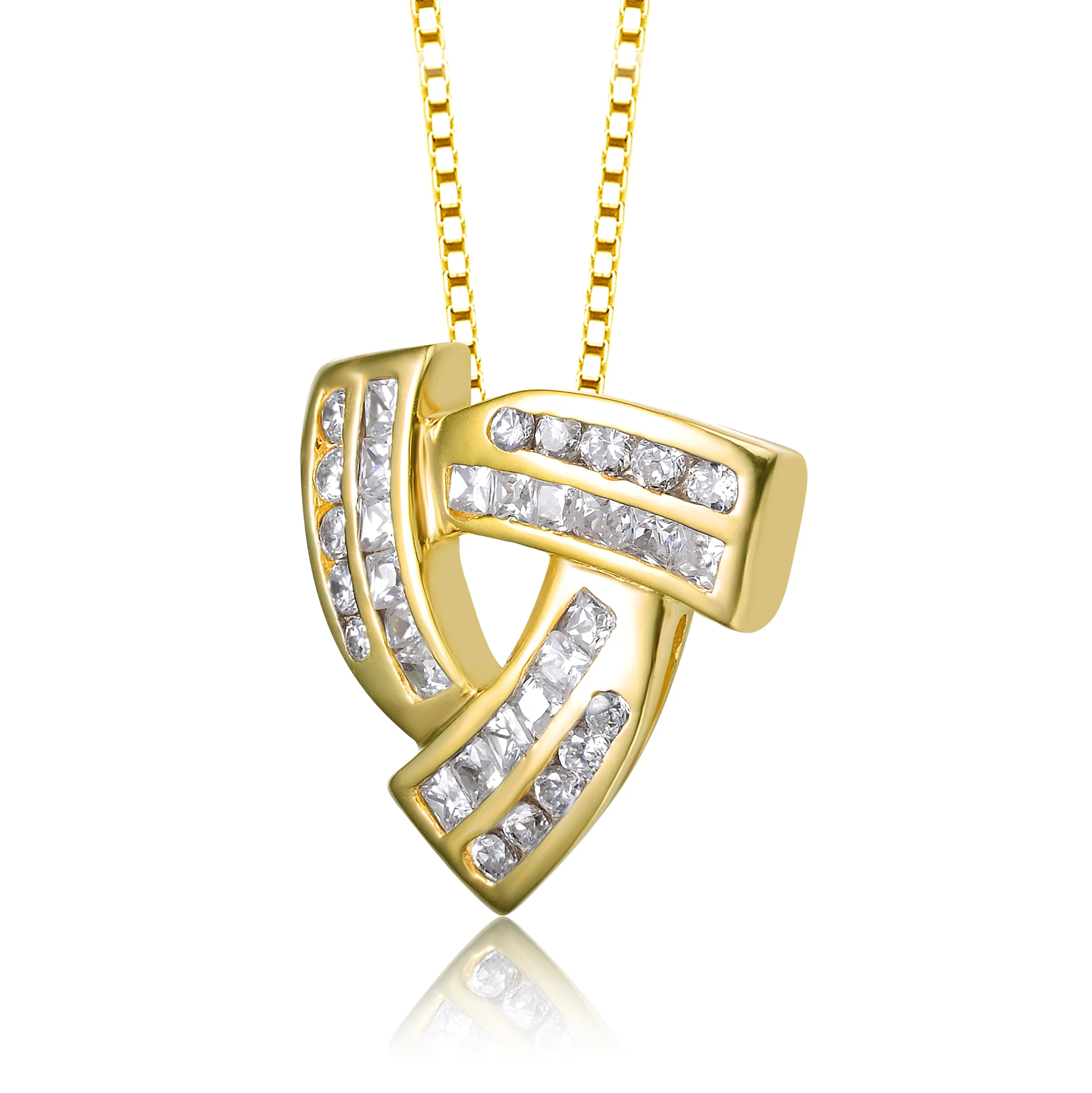 Rhodium-Plated Cubic Zirconia Pendant